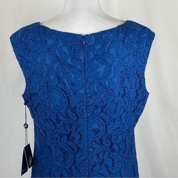 Anthropologie Adrianna Papell Cobalt Blue Lace Holiday Party Event Dress NWT - Picture 6 of 14